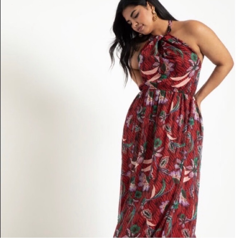 Floral Halter Maxi Dress